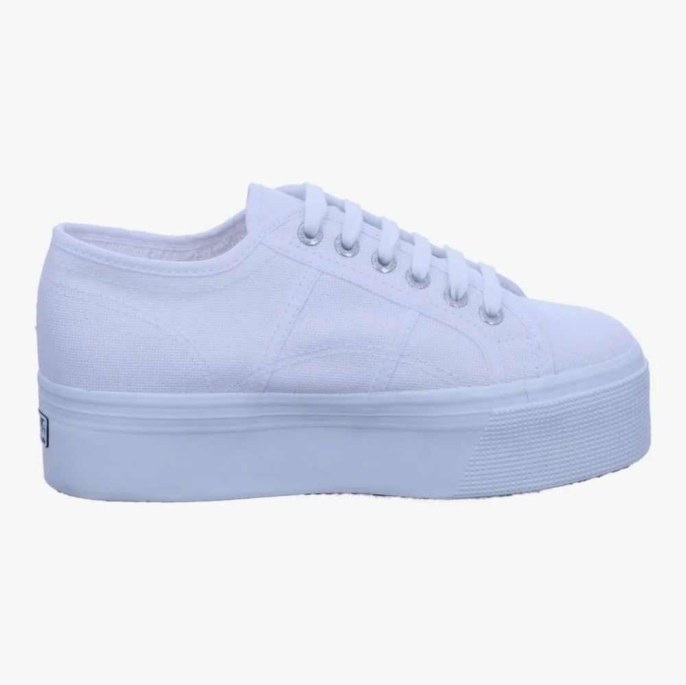 Superga | 2790 Cotw Platform Cotton Canvas Sneakers In True White Size EU42 NWB!